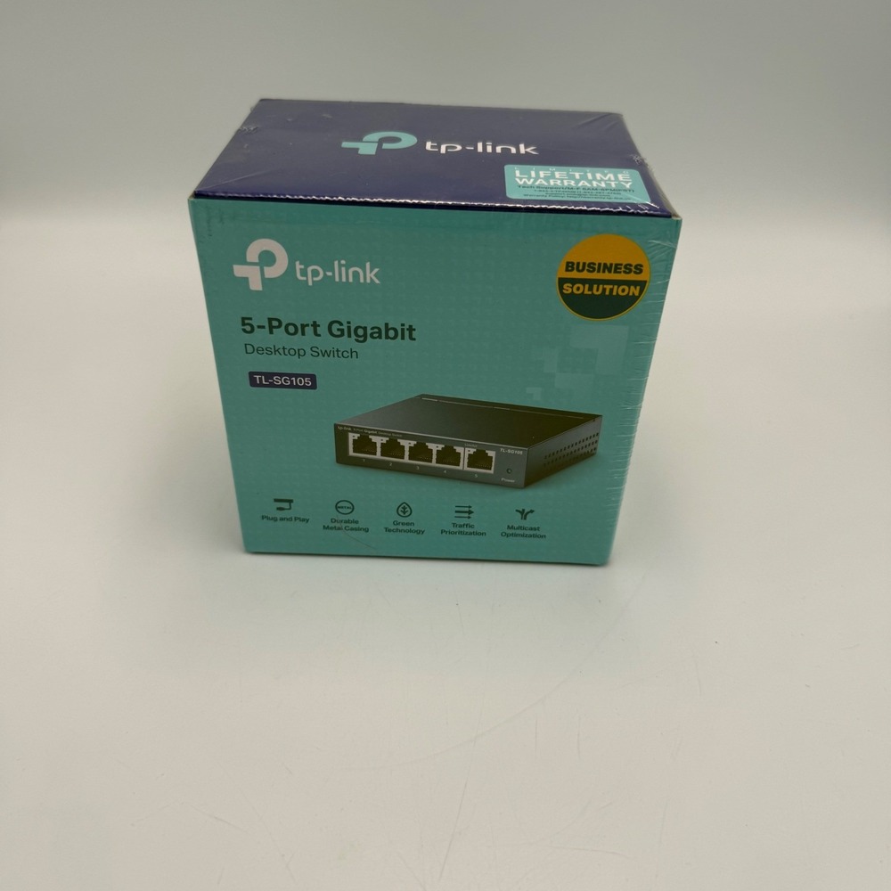 TP-Link TL-SG105 5-Port Gigabit Desktop Network Switch Steel Case New Sealed